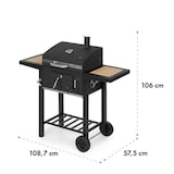 thumbnail of Meat Machine Holzkohlegrill BBQ 45x32,5cm Thermometer Bodenrollen Schwarz