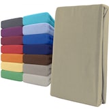 thumbnail of Spannbettlaken Jersey 100% Baumwolle 120-130x200 cm Beige 2er Pack