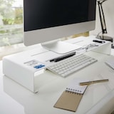 thumbnail of Yamazaki Home Monitorständer Bildschirmerhöher Schreibtischaufsatz Monitorerhöhung Tischablage Metall weiß 03305