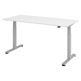 thumbnail of bümö elektrisch höhenverstellbarer Schreibtisch weiß 180x80 cm, Gestell: Silber - Büroschreibtisch höhenverstellbar elektrisch, elektrischer