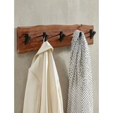 thumbnail of Design Wandgarderobe Akazie Massivholz / Metall 60 x 17 x 9 cm, Hakenleiste Flurgarderobe Wand, Garderobe