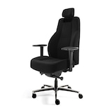 thumbnail of Bürodrehstuhl 24/7 mit Kopf- und Armlehnen, gepolstert, Lordosenstütze, Alu Fußkreuz, schwarz