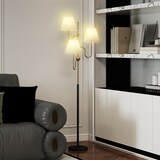 thumbnail of HOMCOM Lampada da Terra 3 Punti Luce e Interruttore a Pedale Oro