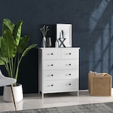 thumbnail of HOMCOM cajonera de dormitorio cómoda blanca de 5 cajones con manijas cajonera alta para salón oficina estudio estilo moderno 74x40x91 cm