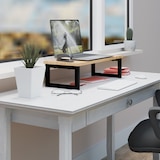 thumbnail of Relaxdays Monitorständer, Bildschirmerhöhung für Schreibtisch, HxBxT: 15 x 55 x 23 cm, Industrial Design, natur/schwarz