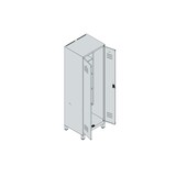 thumbnail of C+P Aufbewahrungs Doppel-Spind Classic PLUS, Füßen, 2 Abteile, 4 Fachböden, HxBxT 195x60x50cm, Zylinderschloss, Hellgrau/Clowngrün von PROREGAL