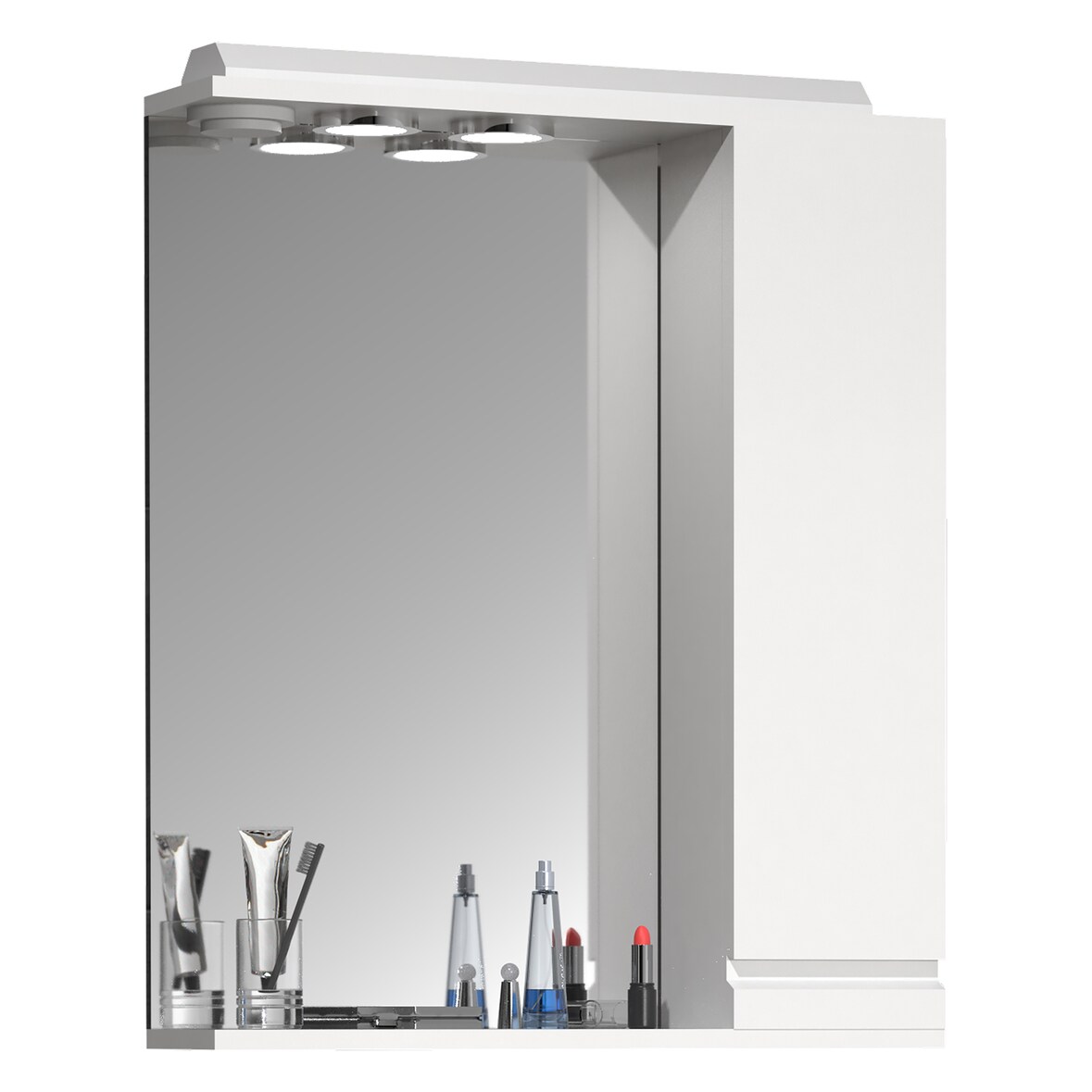 VCM Badmöbel Spiegelschrank Silora Weiß H. 71 x B. 60 x T. 14 cm
