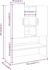 thumbnail of vidaXL Waschmaschinenschrank Räuchereiche 70,5x25,5x90 cm