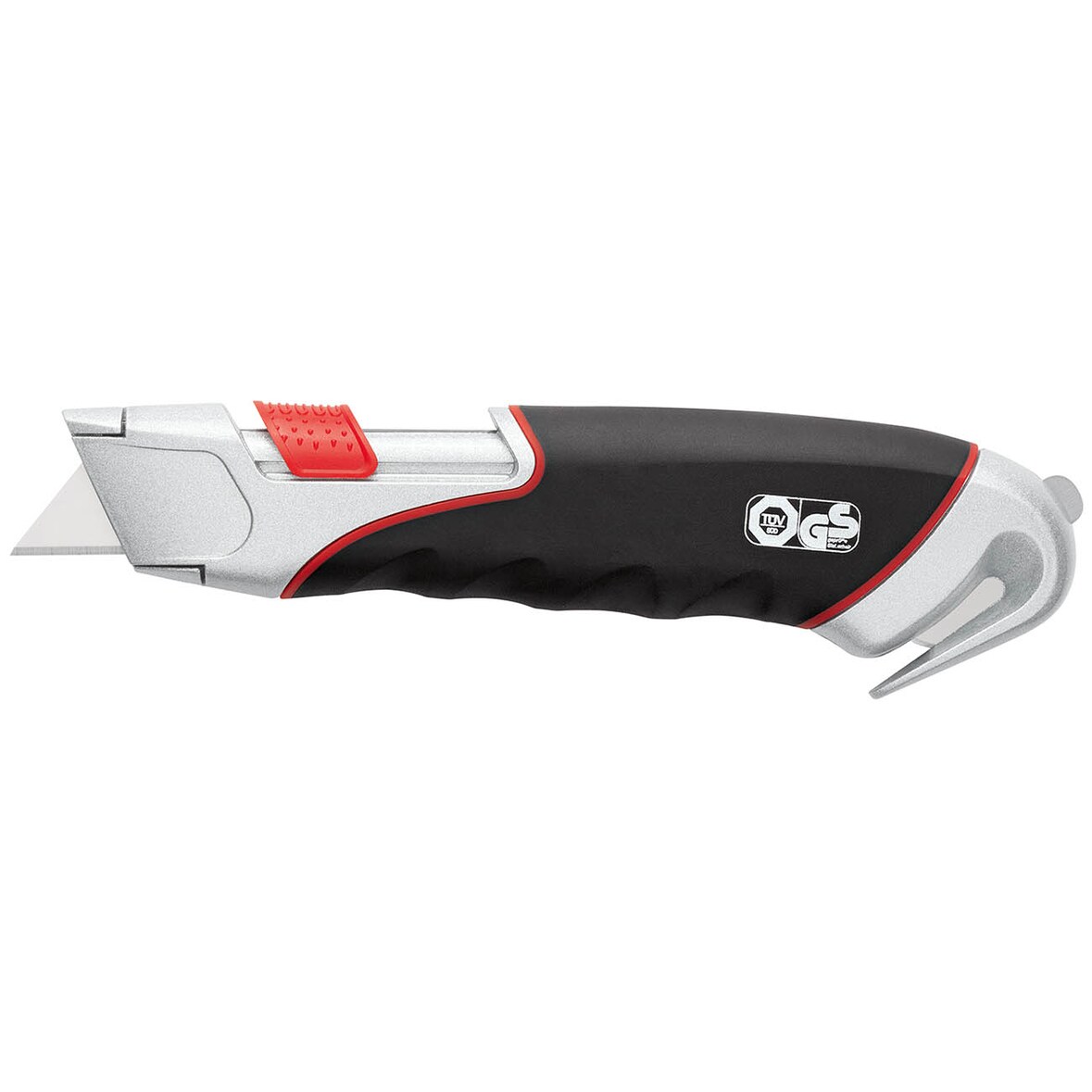 WEDO 78855 Safety Cutter SUPER, integrierter Folienschneider, automatischer Klingenrückzug, für Linkshänder und Rechtshänder, TÜV / GS geprüft,