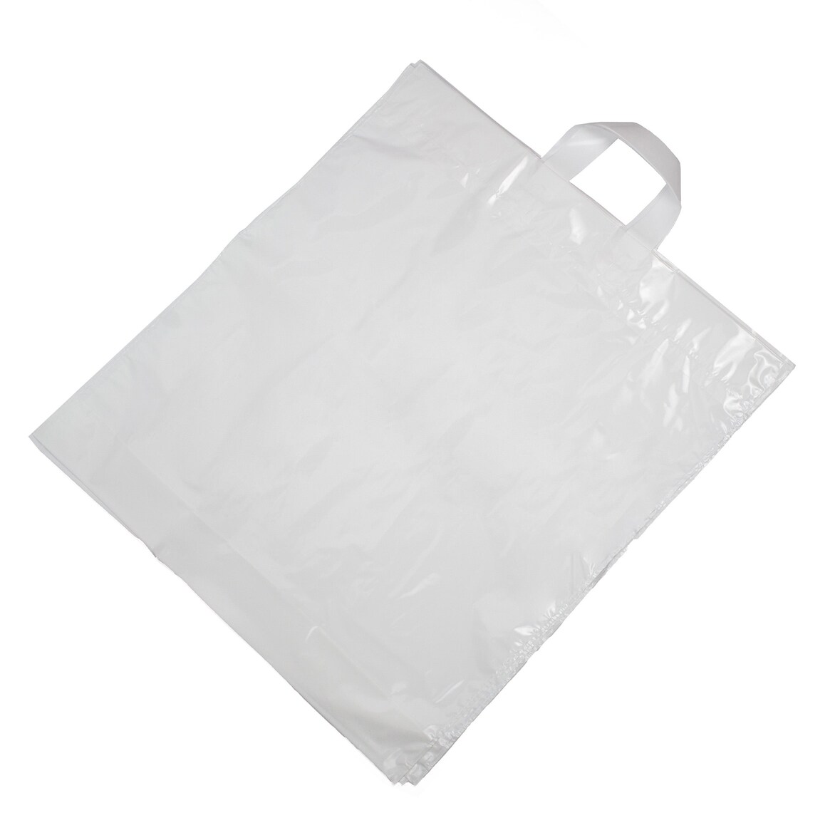 DayBays 15000 Stk. Schlaufentragetaschen 45+10x55 cm LDPE weiß lose mit Schlaufengriff