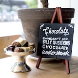 thumbnail of Securit® Mini-chevalet tableau noir en bois finition acajou laqué - lot de 3