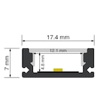 thumbnail of Kit profilo piatto in alluminio da 2m per strisce LED L2000x17.4x7mm