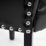 thumbnail of Set van 2 eetkamerstoelen Chesterfield, stoel keukenstoel, klinknagels FSC®-gecertificeerd ~ imitatieleer, zwart, donkere poten