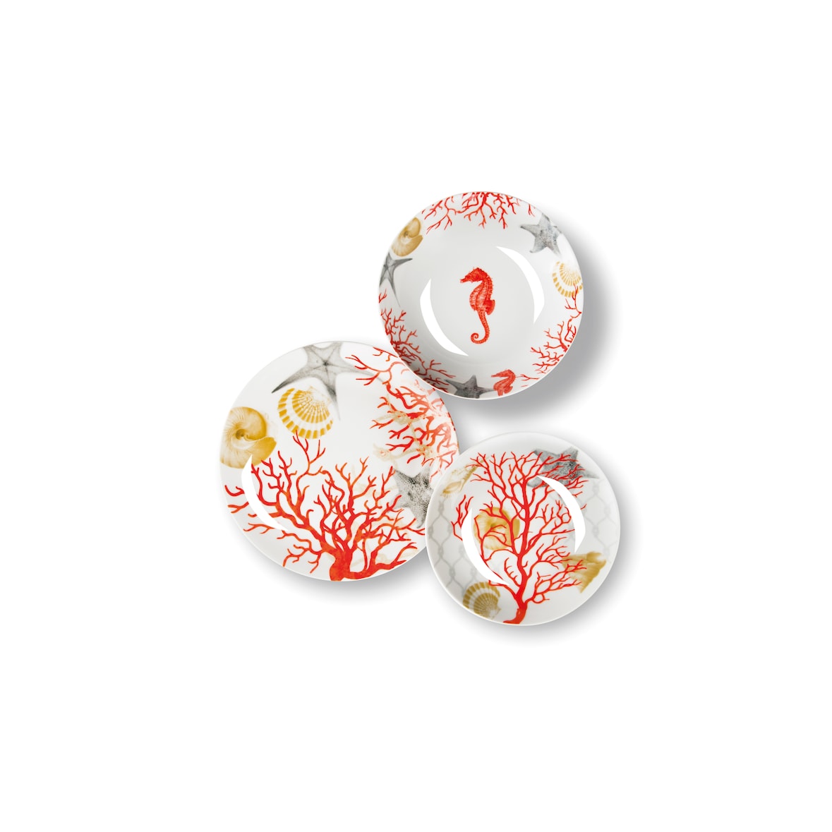 Excelsa Geschirrset 18-Teiliges Coral Porzellan Bunt