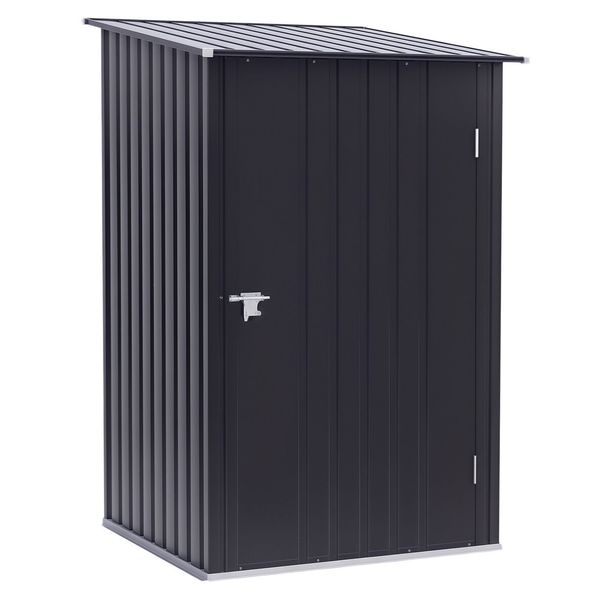 Cobertizo de jardín 0,92 m² 100x103x160 cm caseta de jardín metálica con 1 puerta y cerradura para almacenamiento de herramientas gris oscuro
