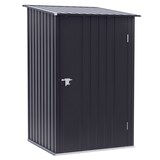 thumbnail of Cobertizo de jardín 0,92 m² 100x103x160 cm caseta de jardín metálica con 1 puerta y cerradura para almacenamiento de herramientas gris oscuro
