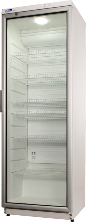 Glastürkühlschrank CD 350 weiß mit Schloss