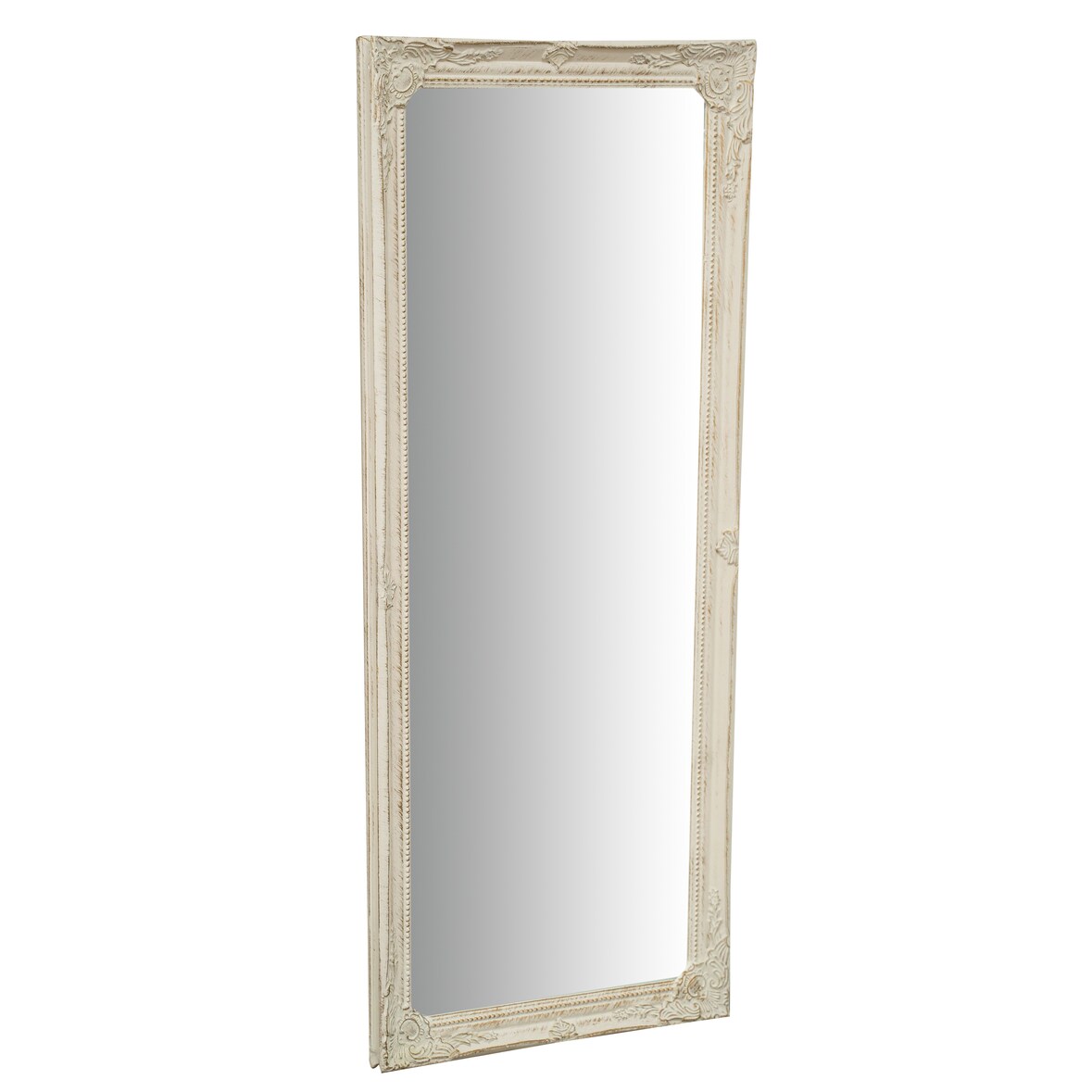 Specchiera da parete in legno finitura bianco anticato elegante per cucine moderne e rustiche