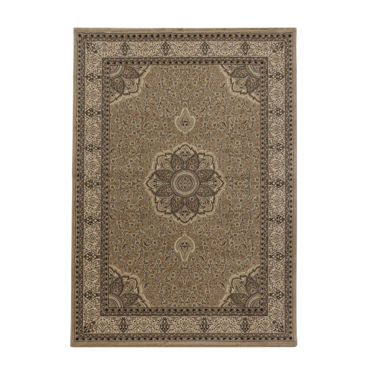Teppich Flur Orient-Design Pflegeleicht Waschbar Strapazierfähig Wohnzimmer Schlafzimmer Beige 200x290 cm – SELVA von Kadima Design