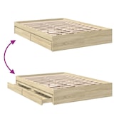 thumbnail of vidaXL Bettgestell mit Schubladen Sonoma-Eiche 135x190cm Holzwerkstoff