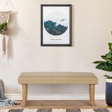 thumbnail of WOMO-DESIGN Sitzbank Palma gepolstert 120x48x40 cm, Weiß-Gold mit Holzoptik, Retro Landhaus-Stil, Polsterbank Flurbank Truhenbank Bank Sitzpolster