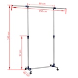 thumbnail of vidaXL Verstellbarer Kleiderständer Edelstahl 165x44x150 cm Silber