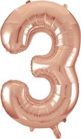 thumbnail of XL Folienballon Zahl 3 Roségold