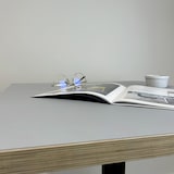 thumbnail of Restootab - Tafelblad 60x60 kleur medio grijs met imitatie houten randen