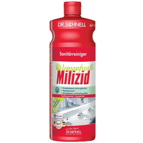Dr.Schnell Milizid Lemonfresh Sanitärreiniger und Kalklöser 1 l Flasche