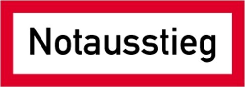 Aufkleber Notausstieg, Folie, 297x105 mm
