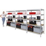 thumbnail of PROREGAL Mega Deal 3er-Set Schwerlastregal Rivet | HxBxT 180x120x60cm | Fachlast 250kg | Verzinkt | Innovatives Stecksystem, Lagerregal, Kellerregal
