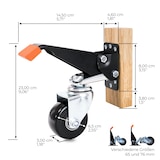 thumbnail of HMF 6750 Schwerlastrollen absenkbar für Werkbank, 4 Stück, 65 mm, bis 300 kg, Schwarz