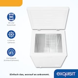 thumbnail of Exquisit Gefriertruhe, Kombigerät, 2-in-1, 99 Liter, Tiefkühltruhe, Kühlen, 4-Sterne-Gefrieren, Gefrierkorb, GT100-050E weiss