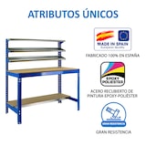 thumbnail of SimonRack Établi d’atelier, 910x610 mm, 3 étagères, Charge 400 kg, Bleu - BT-1