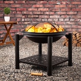 thumbnail of GARDEBRUK® Feuerschale mit Funkenschutz Schürhaken Abdeckung 55cm Stahl Feuerstelle Feuerkorb Terrassenofen Grill Garten