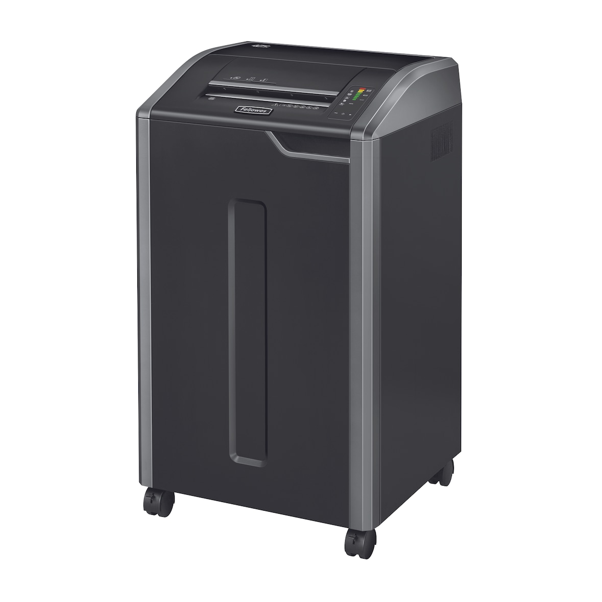 Fellowes Destructora de papel 425Ci, uso +10 usuarios, corte en partículas, destruye 32 hojas, papelera extraíble de 121 L, Antiatasco, color negro