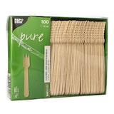 thumbnail of PAPSTAR 1000 Kuchen- und Snackgabeln, Holz "pure" 14 cm mit einseitig gezacktem Rand