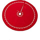 thumbnail of Kerstboomrok / Kerstboomkleed -  105 x 105 cm  - Linnen - Rood, Wit