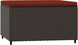 thumbnail of vidaXL Gartenhocker 2 Stk., Sitzhocker mit Kissen Stahlrahmen, Modular Hocker für Garten Terrasse, Fußhocker Gartenmöbel, Braun Poly Rattan
