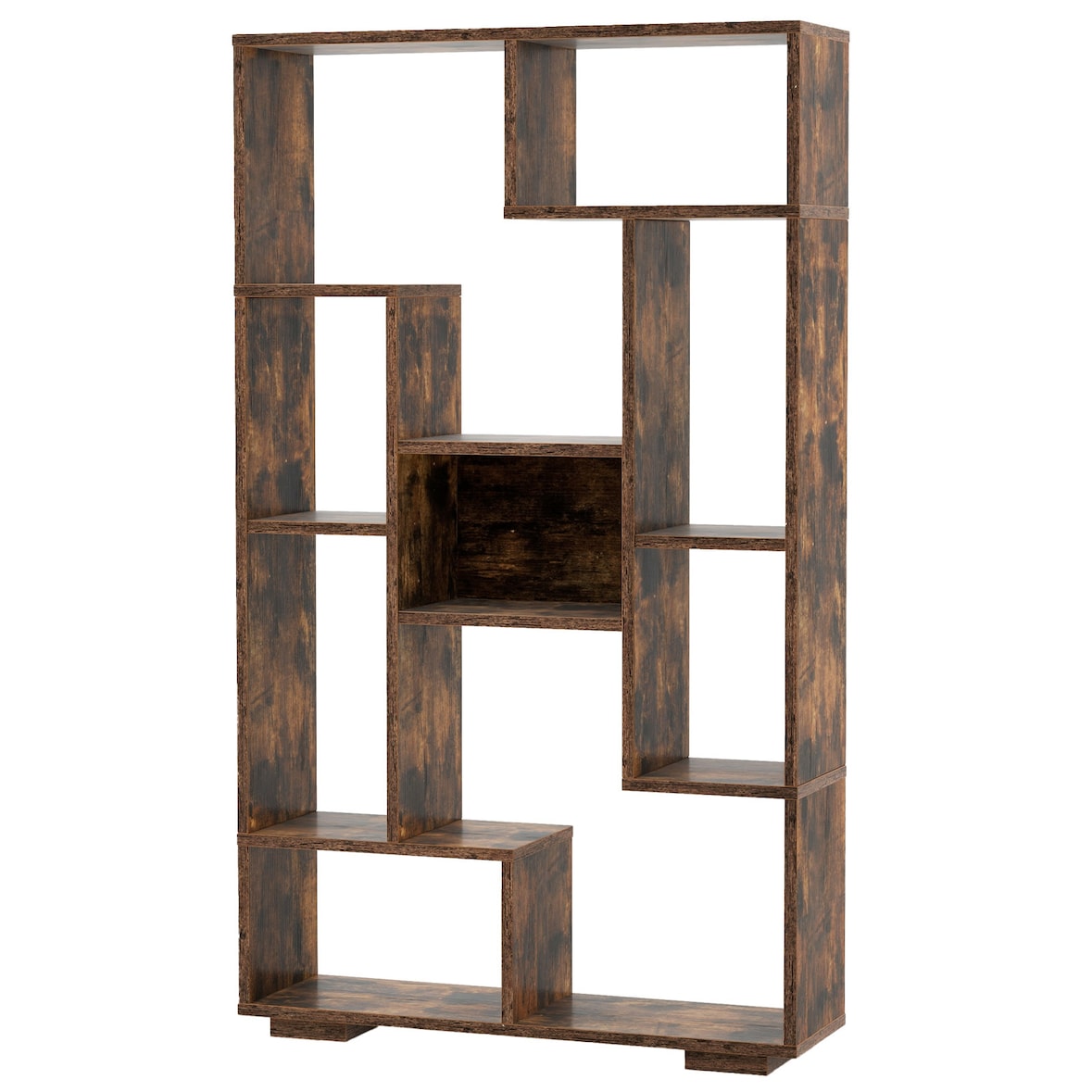 Estante COSTWAY de 120 cm com 9 compartimentos, prateleira vertical, divisória, geométrica, madeira