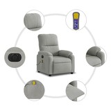 thumbnail of vidaXL Massagesessel Elektrisch Hellgrau Mikrofasergewebe