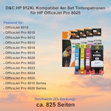 thumbnail of D&C HP 912XL Kompatibel 4er-Set Tintenpatronen für HP OfficeJet Pro 8025