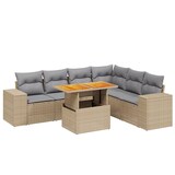 thumbnail of vidaXL 7-tlg. Garten-Sofagarnitur mit Kissen Beige Poly Rattan
