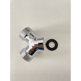 thumbnail of 2 Wege Y Verteiler 3/4 Zoll messing verchromt 1 x 3/4" IG / 2 x 3/4" AG Wasser