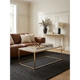 thumbnail of Couchtisch 100x60x40 cm mit Marmor Optik Weiß / Gold, Wohnzimmertisch mit Metall-Gestell, Sofatisch Eckig Tisch Wohnzimmer,