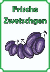 thumbnail of Frische Zwetschgen Schild Hochkant A6 (105x148mm)