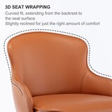 thumbnail of Barhocker Edelstahl Braun höhenverstellbar drehbar mit Rückenlehne und Fußstütze, Nappaleder Sitz, stabiler Standfuß, 116x53x53 cm