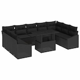 thumbnail of vidaXL Garten-Sofa-Set mit Kissen mit Speicher 10 pcs Schwarz