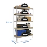 thumbnail of SimonRack Industrieregal, 2000x1500x450 mm, 400 kg am Biegepunkt, 5 Holzböden, Garagenregal, Verzinkt/Holz- Ecoforte