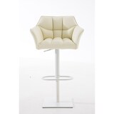 thumbnail of Banco de bar Damaso com revestimento em imitação de pele creme/branco